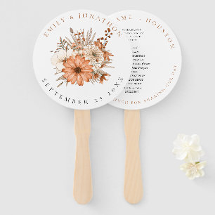 Autumn Foliage Names Wedding program Hand Fan