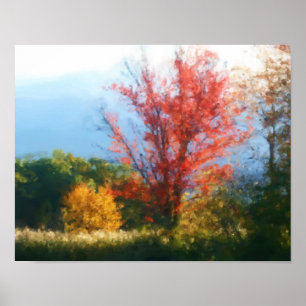Autumn Foliage Nature Photo Painting Poster