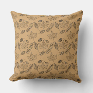 Autumn Foliage Pattern Throw Pillow
