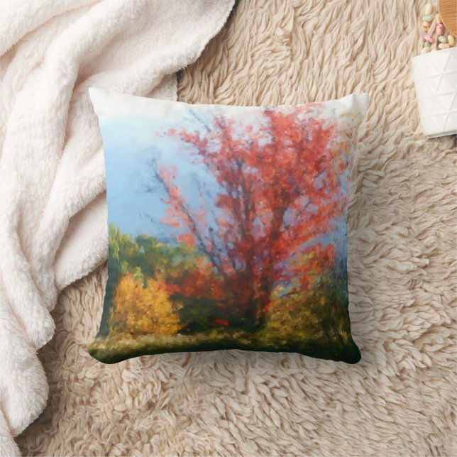 Autumn Foliage Photo Painting Cushion (Blanket)