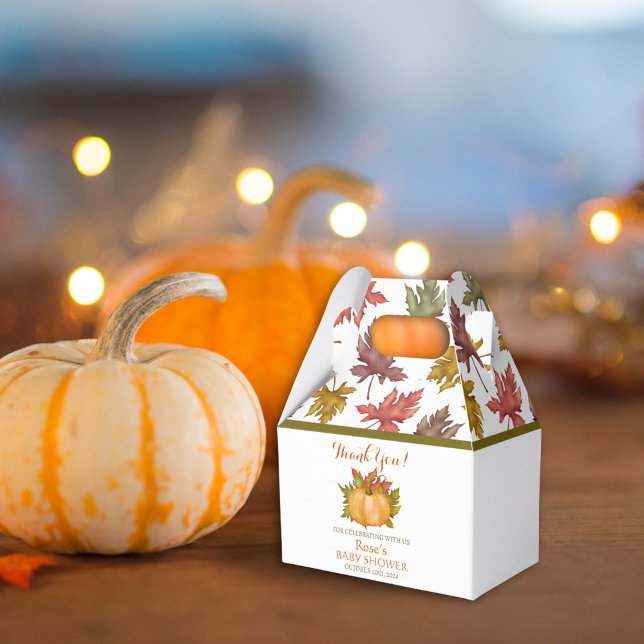 Autumn Foliage Pumpkin Fall Baby Shower Favour Box (Creator Uploaded)