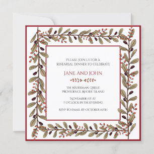 Autumn Foliage Rehearsal Dinner Invitation