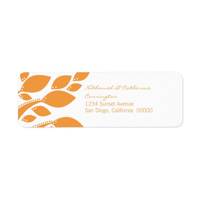 Autumn Foliage Return Address Labels, Orange (Front)