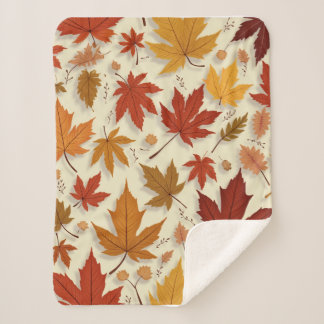Autumn foliage Sherpa Blanket