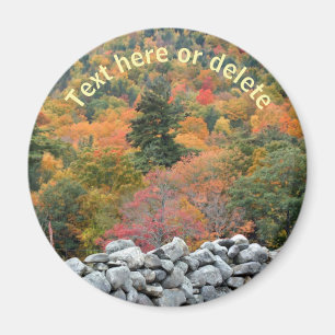 Autumn Foliage Stone Wall Nature Personalised Magnet