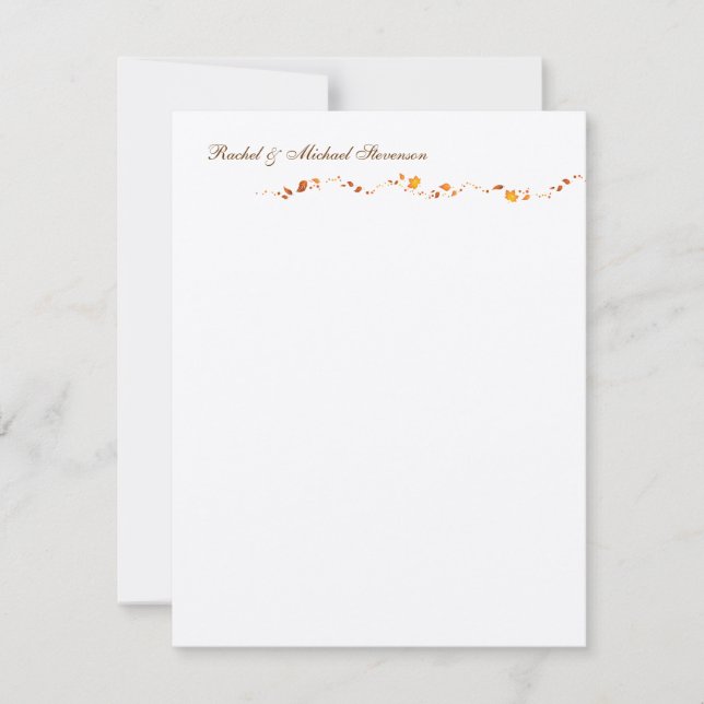 Autumn Foliage Thank you Card (Front)