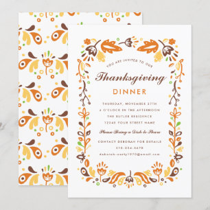 Autumn Foliage Thanksgiving Dinner Invitation