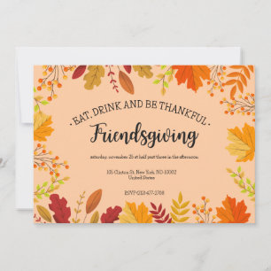 Autumn Foliage Thanksgiving Feast Invitation