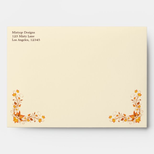 Autumn Foliage Wedding 5 x 7 Envelope (Front)