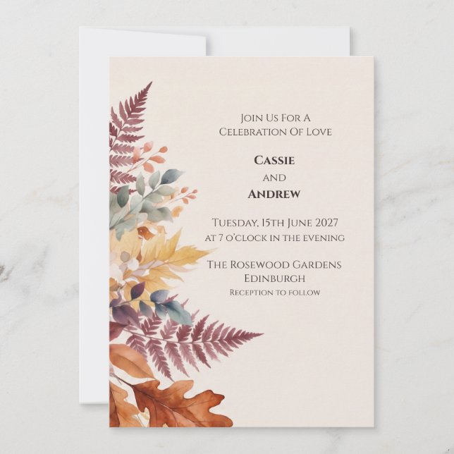 Autumn Foliage Wedding Invitation (Front)