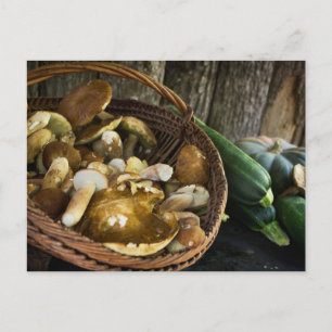 Autumn food still life postcard