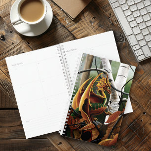 Autumn Forest Amber Dragon Birch Trees Fantasy Planner