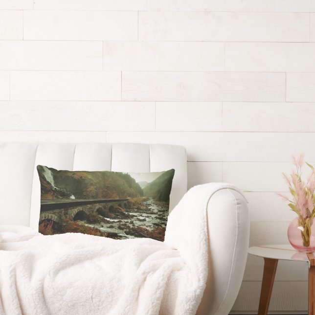 Autumn Forest and River Landscape Lumbar Cushion (Couch)