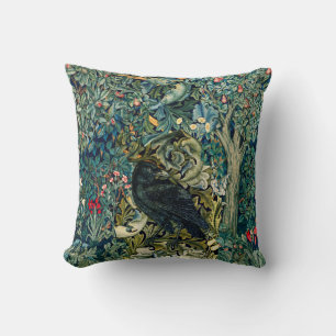 AUTUMN FOREST ANIMALS Hares,Fox,Red Brown Floral Cushion