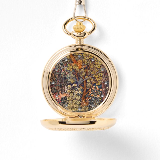 AUTUMN FOREST ANIMALS Hares,Pheasant,Brown Floral  Watch (Front)