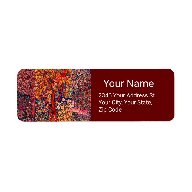 AUTUMN FOREST ANIMALS Hares,Pheasant,Red Floral  (Front)