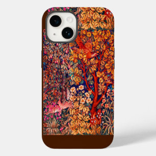 AUTUMN FOREST ANIMALS Hares,Pheasant,Red Floral iPhone 14 Case