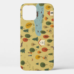 Autumn Forest Animals Vintage Wallpaper iPhone 12 Case
