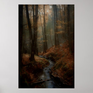 Autumn Forest Art Print Dark Academia Cottagecore