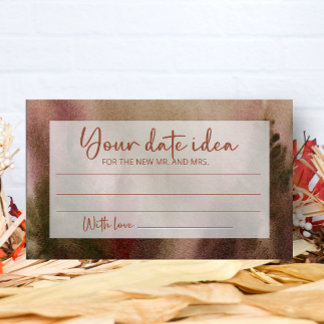 Autumn Forest Date night ideas. Date jar Enclosure Card