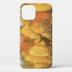Autumn forest, digital deer and fox. iPhone 12 case