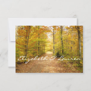 Autumn Forest, Fall Wedding, Custom RSVP Card