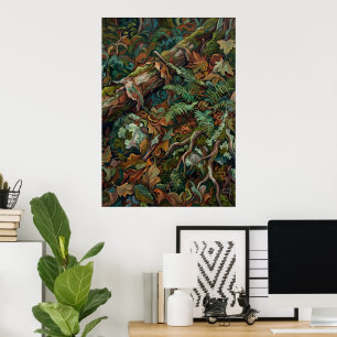 Autumn Forest Floor Foliage Botanical Art Poster