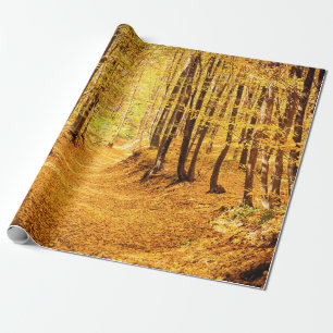 Autumn forest landscape wrapping paper