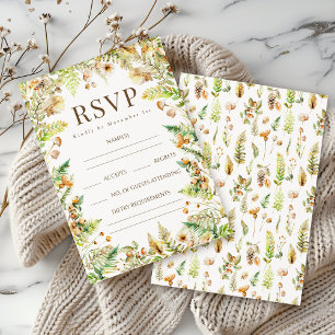 Autumn Forest Leaves Fall Wedding RSVP Cards