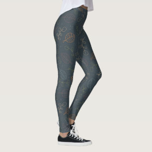 Autumn forest leaves leggings