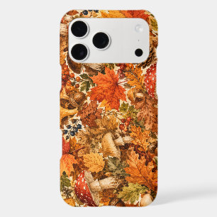 Autumn Forest Mushroom Pattern Cosy Fall Leaves