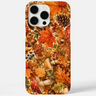 Autumn Forest Mushroom Pattern Cosy Fall Leaves iPhone 16 Pro Max Case