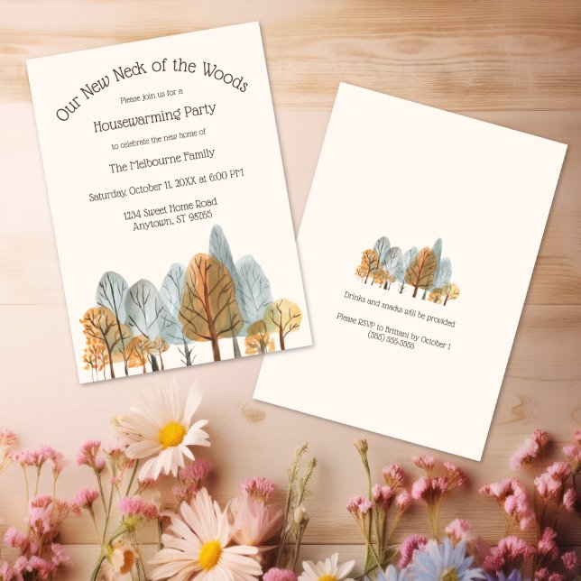 Autumn Forest New Neck of the Woods Housewarming  Invitation (Autumn Forest New Neck of the Woods Housewarming Invitation
)