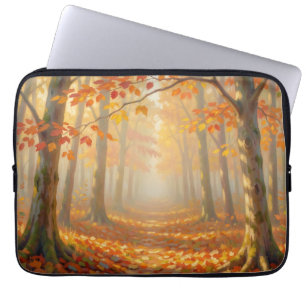 Autumn Forest Path Painterly Landscape Art Laptop Sleeve