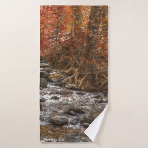 AUTUMN FOREST RIVER SEDONA ARIZONA BATH TOWEL