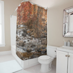 AUTUMN FOREST RIVER SEDONA ARIZONA SHOWER CURTAIN