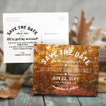 Autumn Forest Save the Date Postcard<br><div class="desc">Customize this lovely save the date horizontal postcard featuring an original image of a beautiful orange autumn forest.</div>