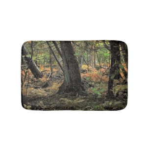 Autumn forest scene bath mat