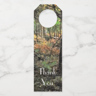 Autumn forest scene bottle tag