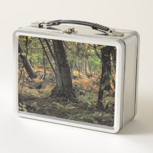 Autumn forest scene metal lunch box