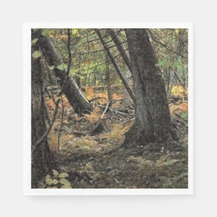 Autumn forest scene napkin