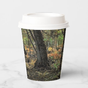 Autumn forest scene paper cups