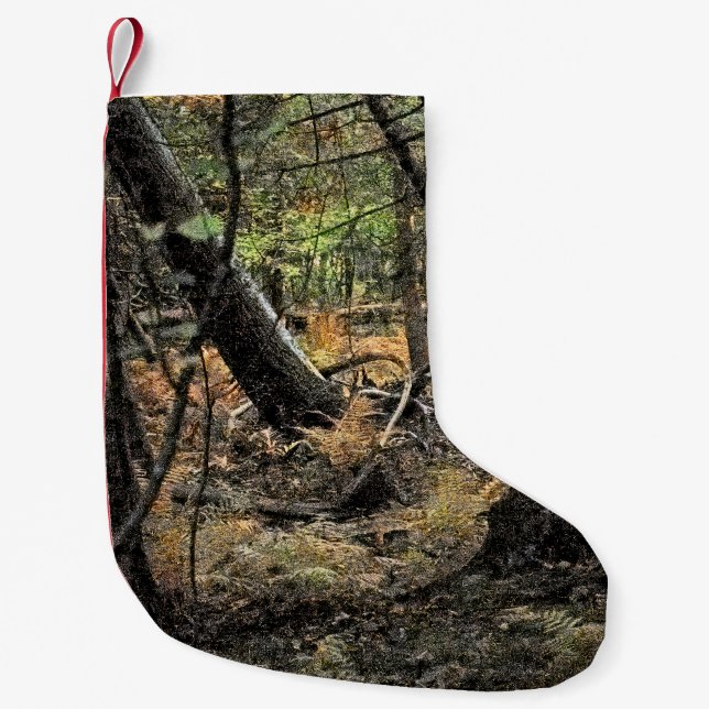 Autumn forest scene          small christmas stocking (Front)