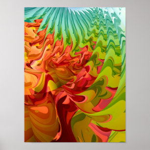 Autumn Forest Swirl Abstract Fractal Canopy Poster