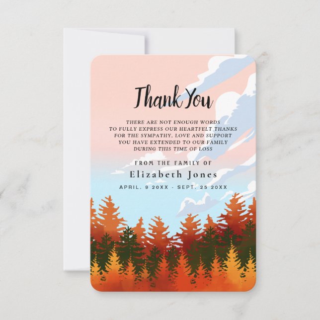 Autumn Forest Sympathy Thank You (Front)