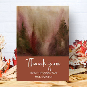 Autumn Forest Terracota Bridal Shower thank you Card