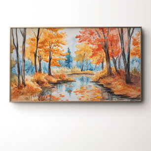 Autumn Forest Watercolor Art Poster