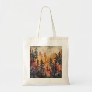 Autumn Forest Watercolor Tote Bag