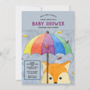 Autumn Fox Baby Shower Invitation