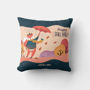 Autumn FOX Happy Fall Ya'll Personalised DECOR Cushion